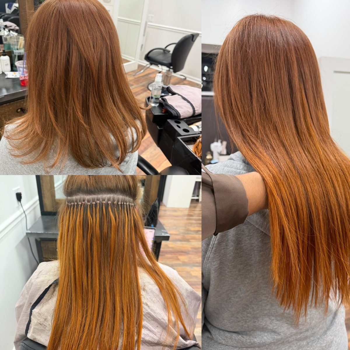 Before, during and after: copper color with extensions