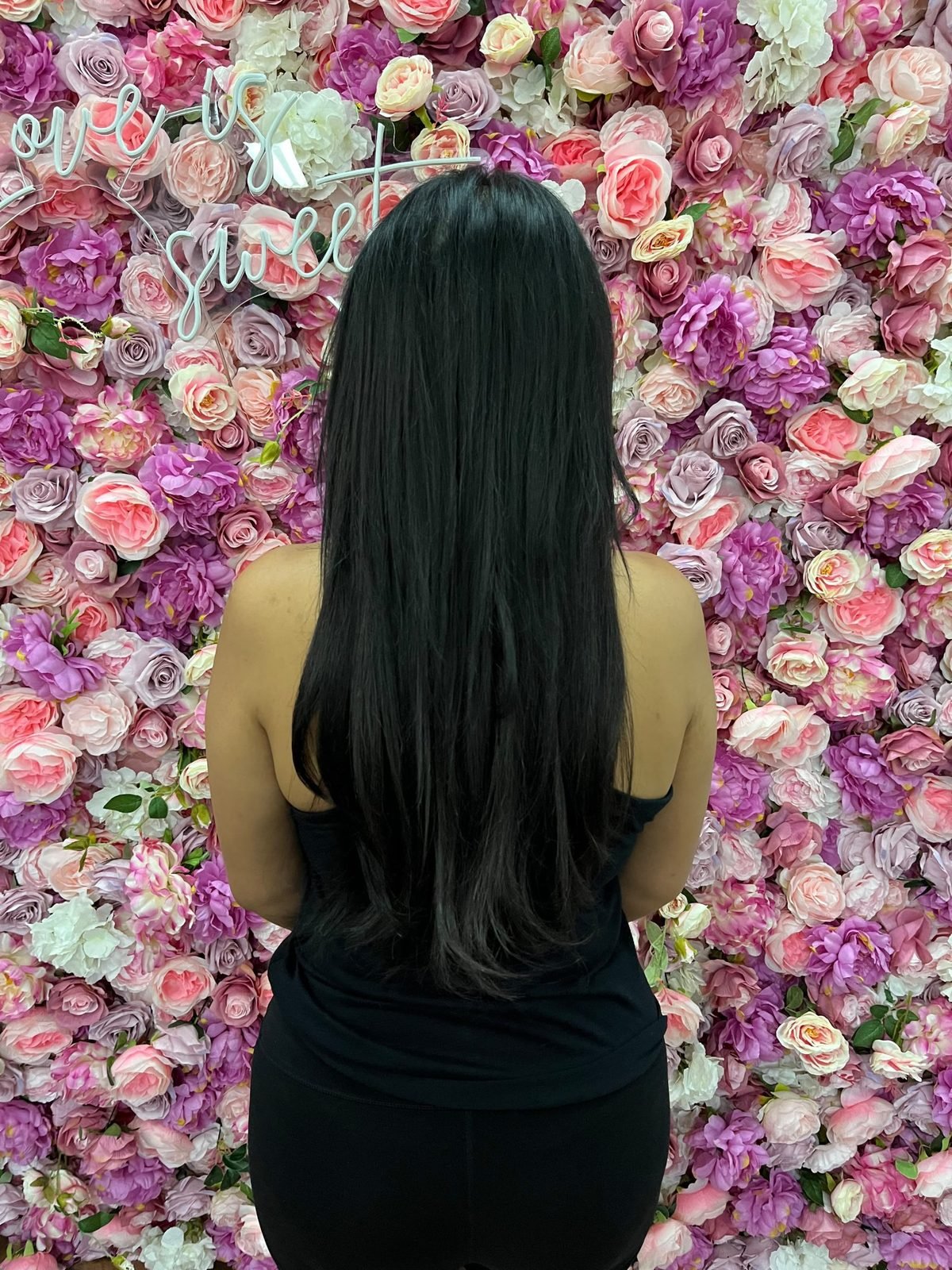 Long, sleek black hair